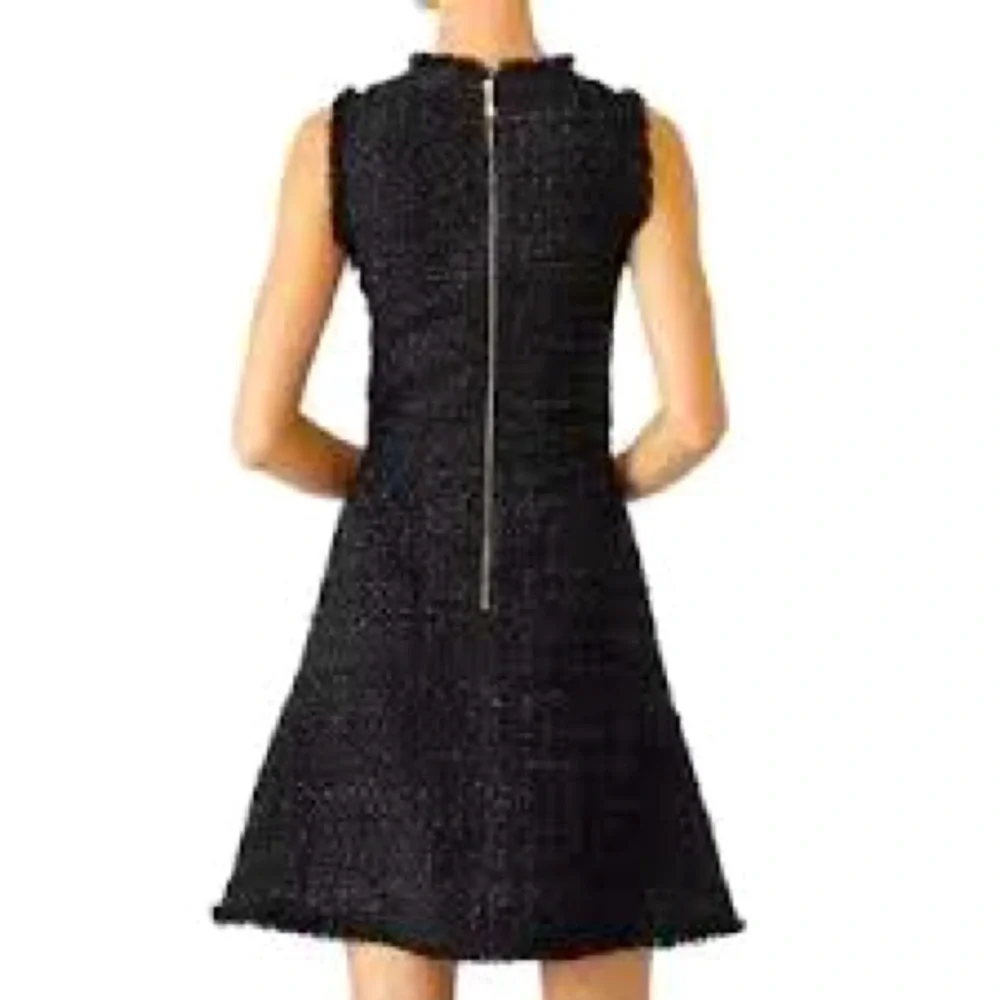 NWT Kate Spade Sparkle Tweed Dress “Dashing Beauty” Black Sleeveless Sz 14